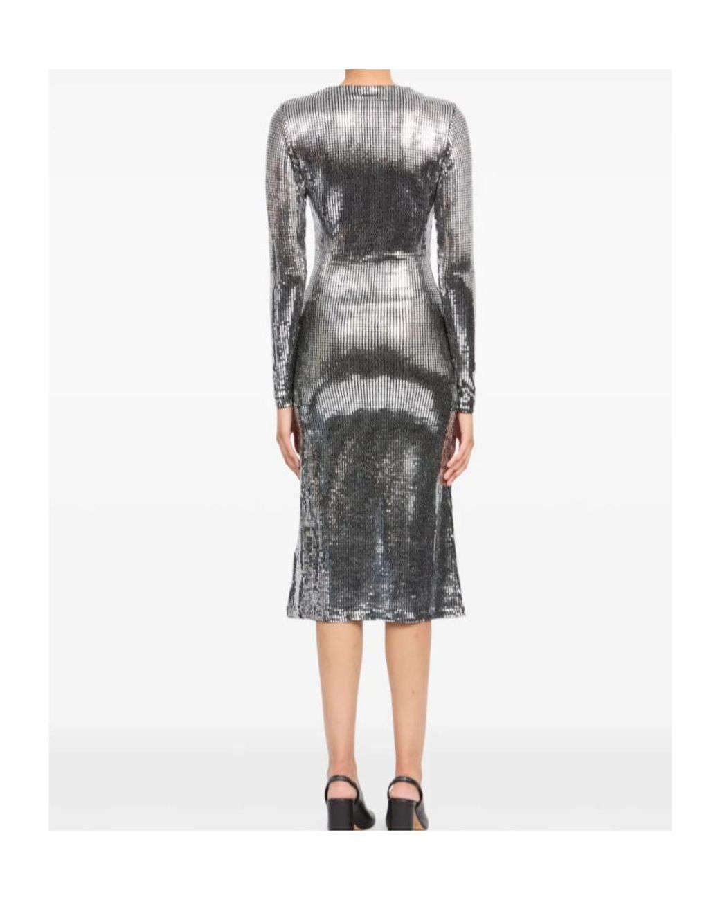 MM6 by Maison Margiela Gray Embellished Midi Dress