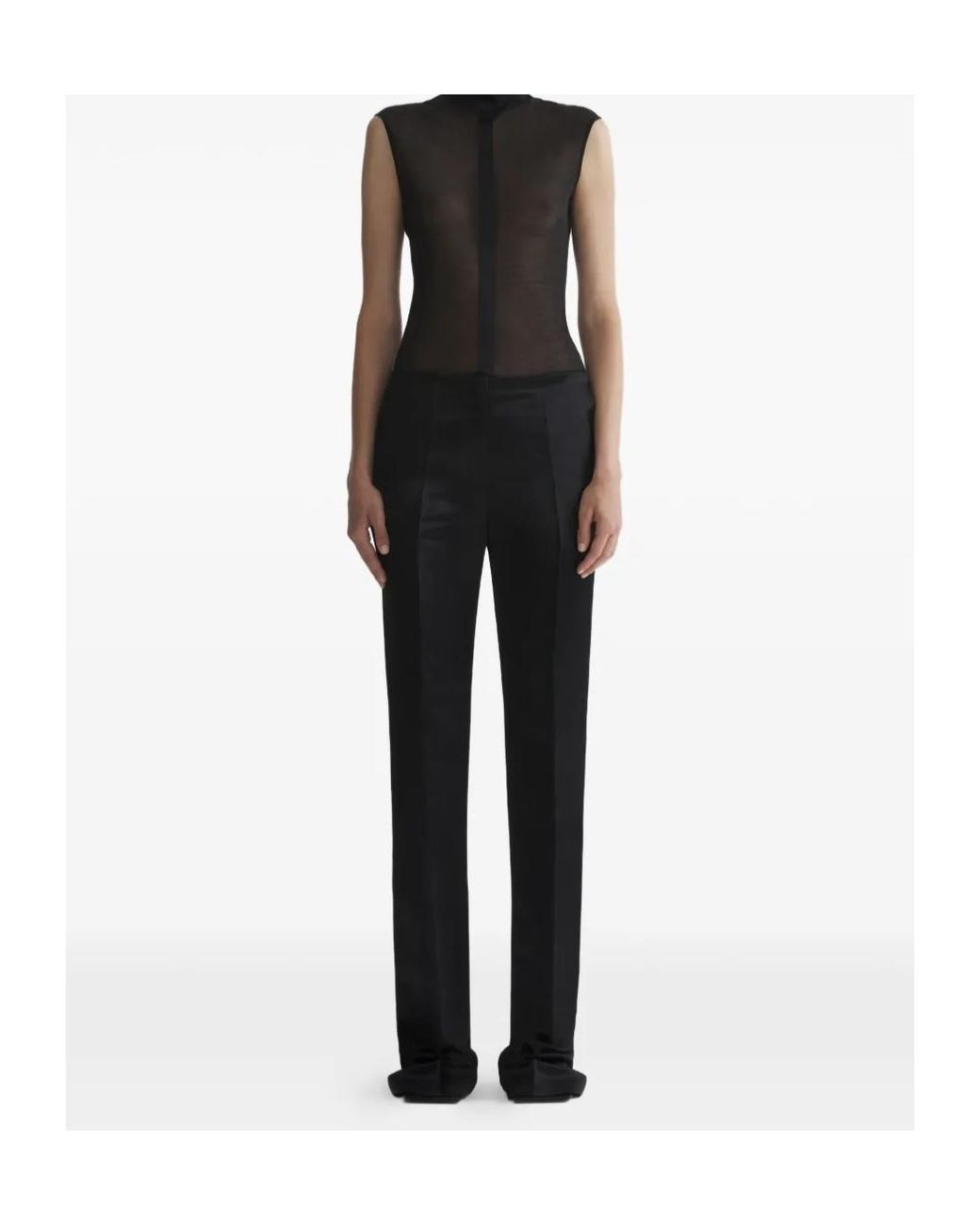 Mugler Black High-Neck Sleeveless Top