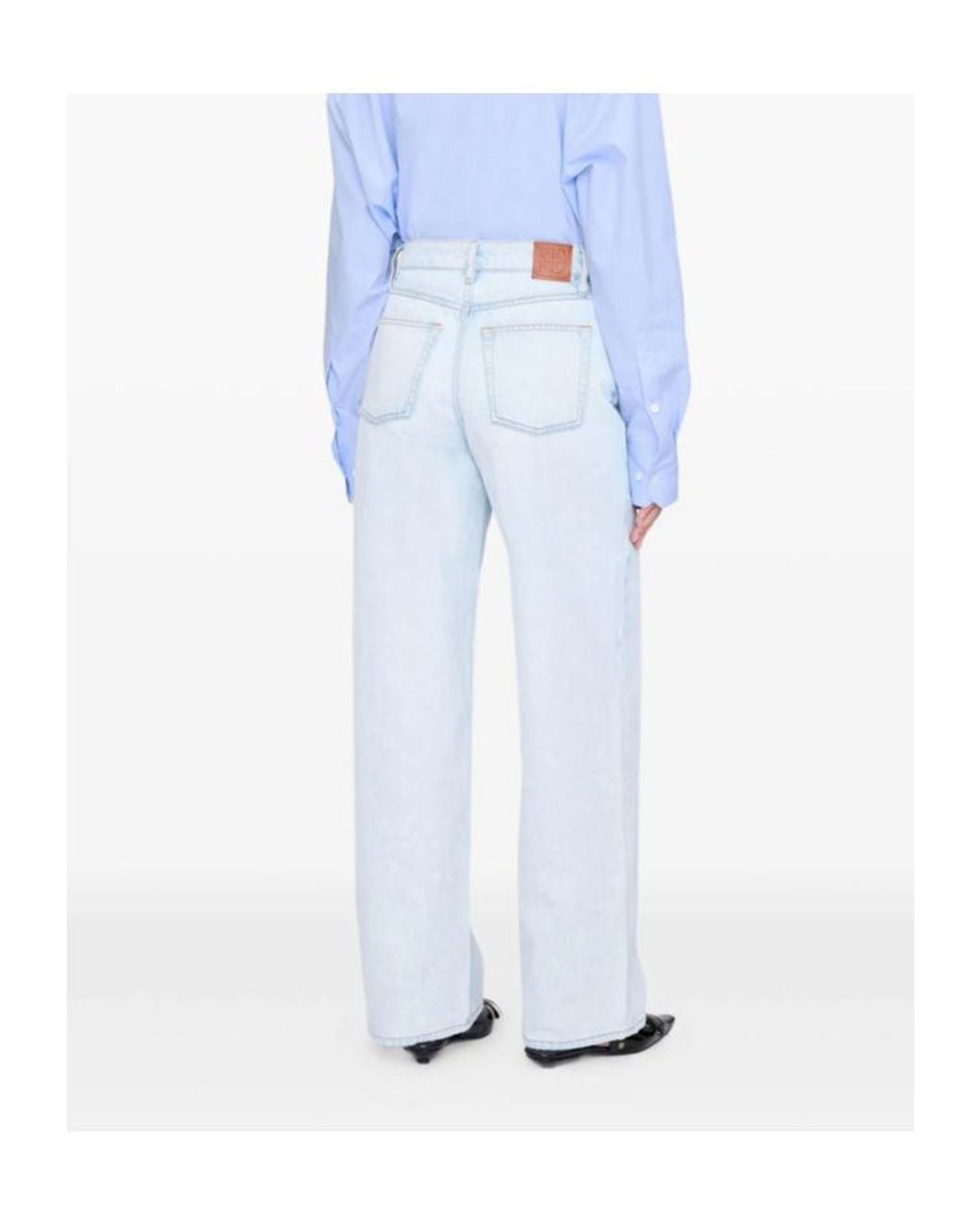 Anine Bing Gray Manon High Waist Wide-Leg Jeans
