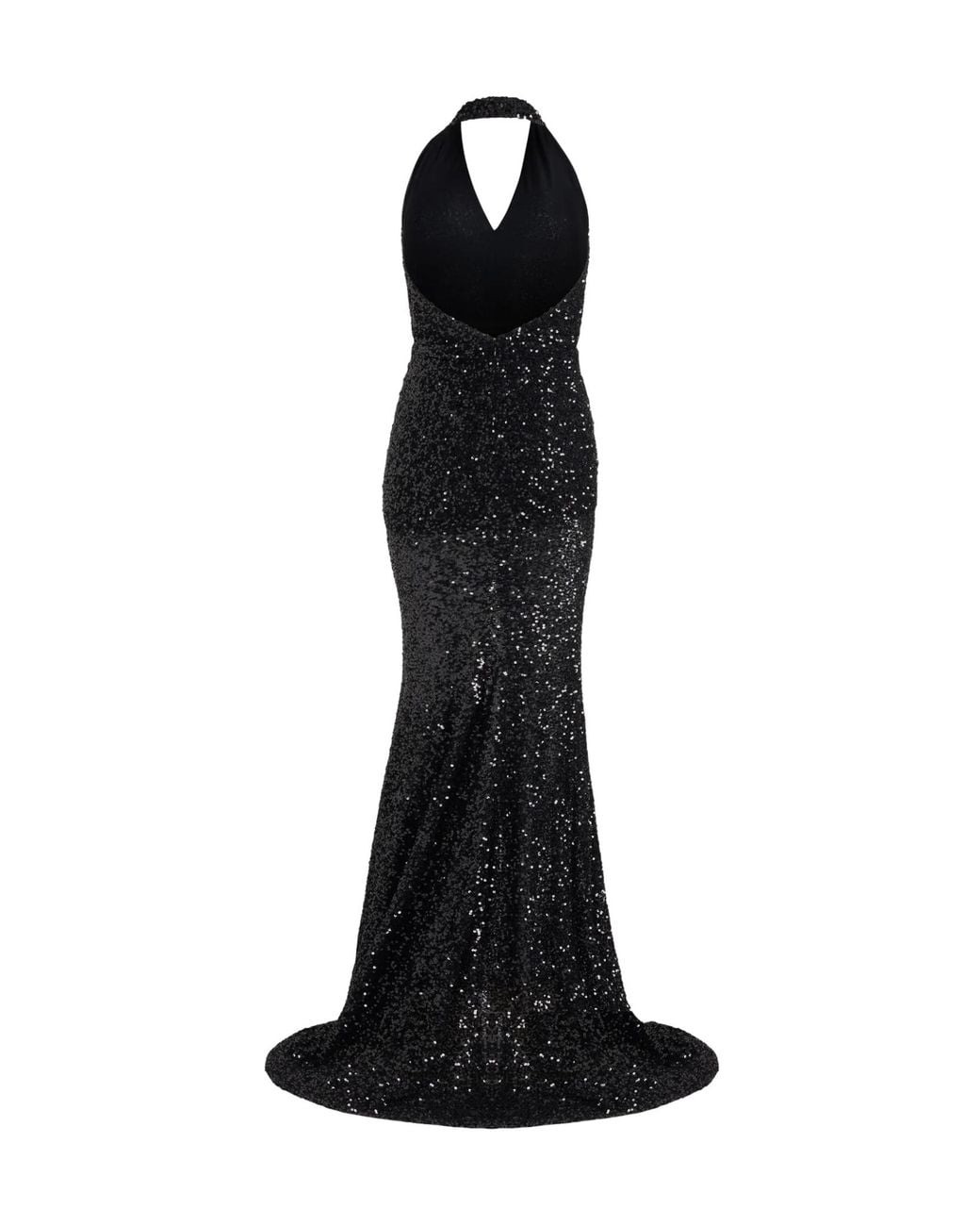 Patou Black Sequinned Halterneck Maxi Dress