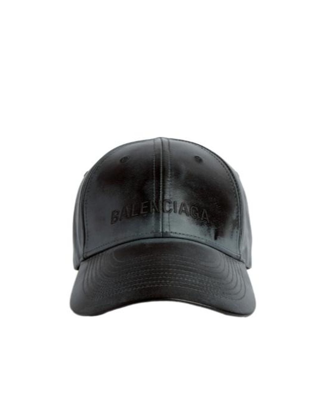 Balenciaga Black Leather Cap for men