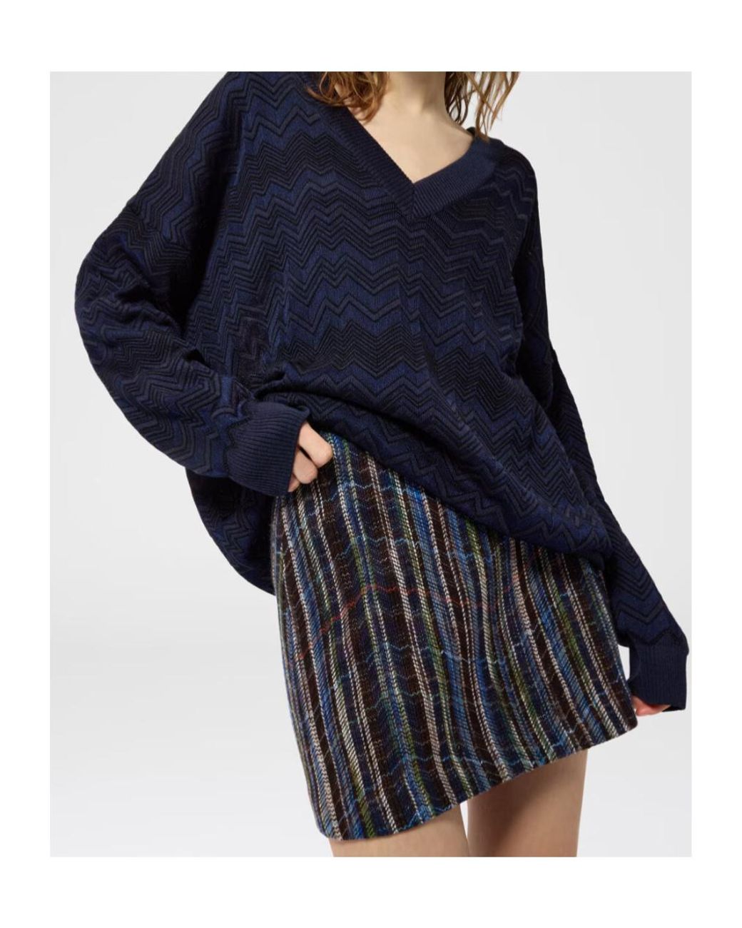 Missoni Blue Striped Mini Skirt