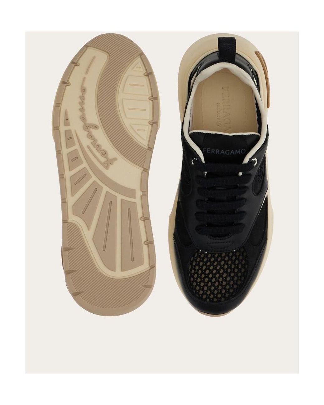 Ferragamo Black Logo Low-Top Sneakers