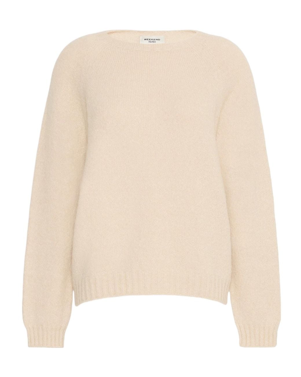 Weekend by Maxmara Natural Ribbed Crew Neck Knitted Sweater
