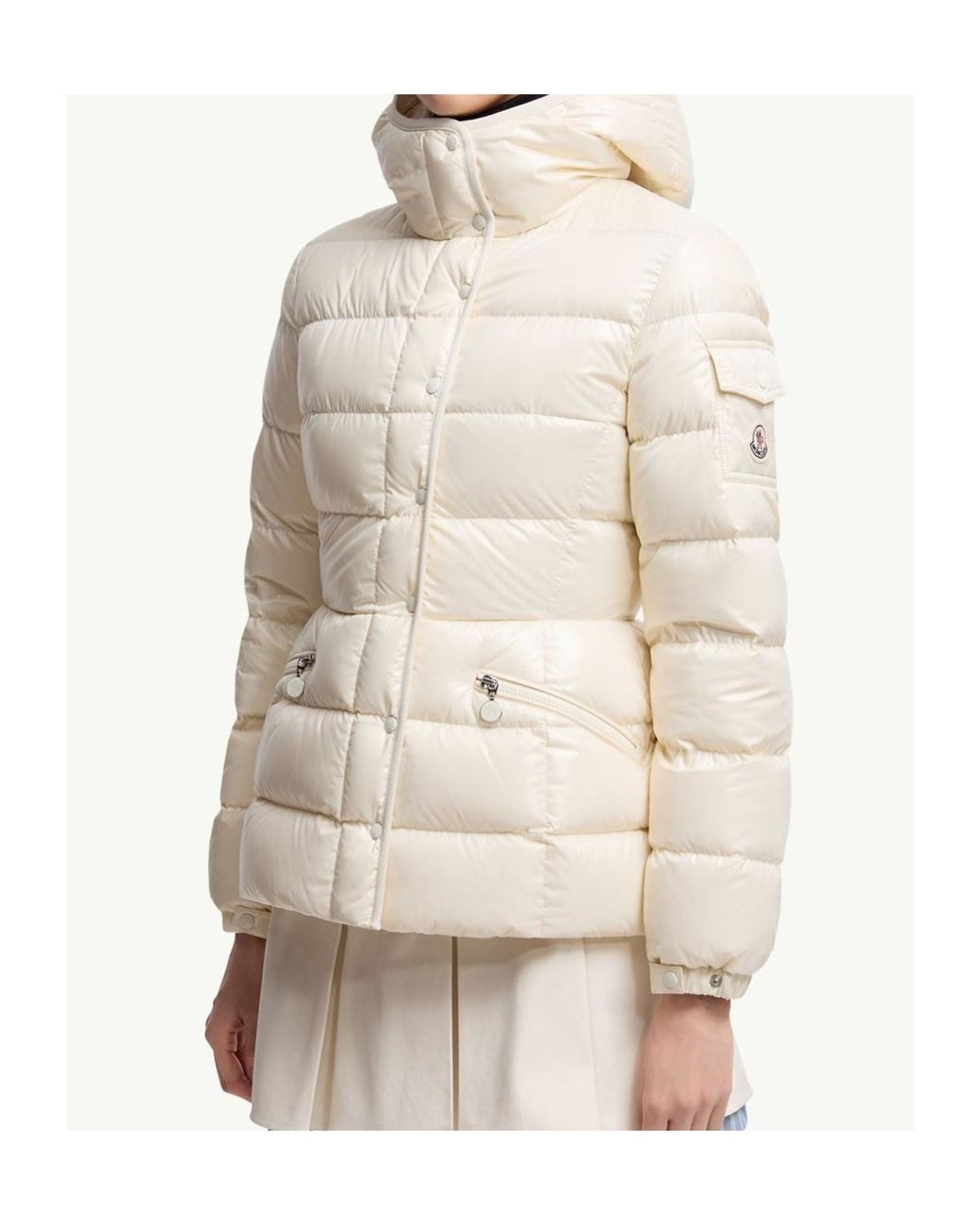 Moncler Natural Barante Hooded Short Down Jacket