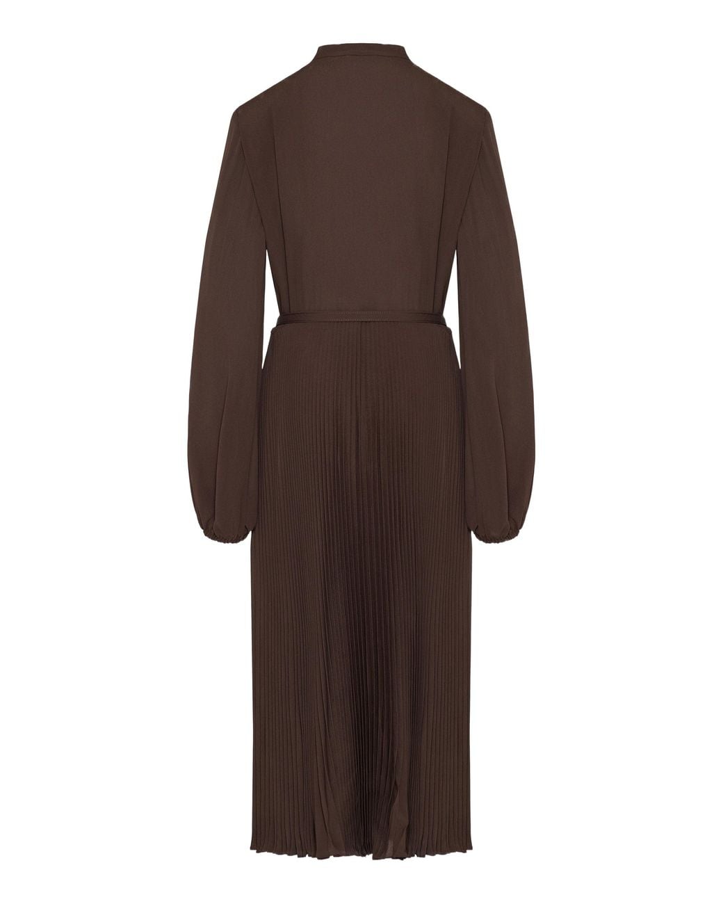 Tom Ford Brown Pleated Long Shirt Dress