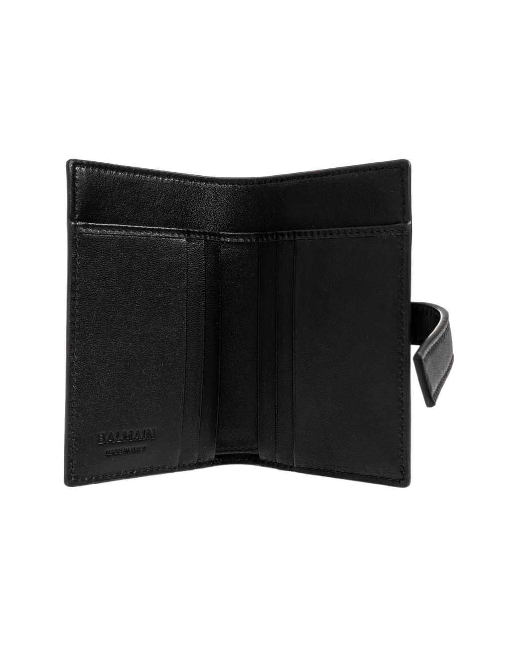 Balmain Black Padlock-Detail Calf Leather Wallet