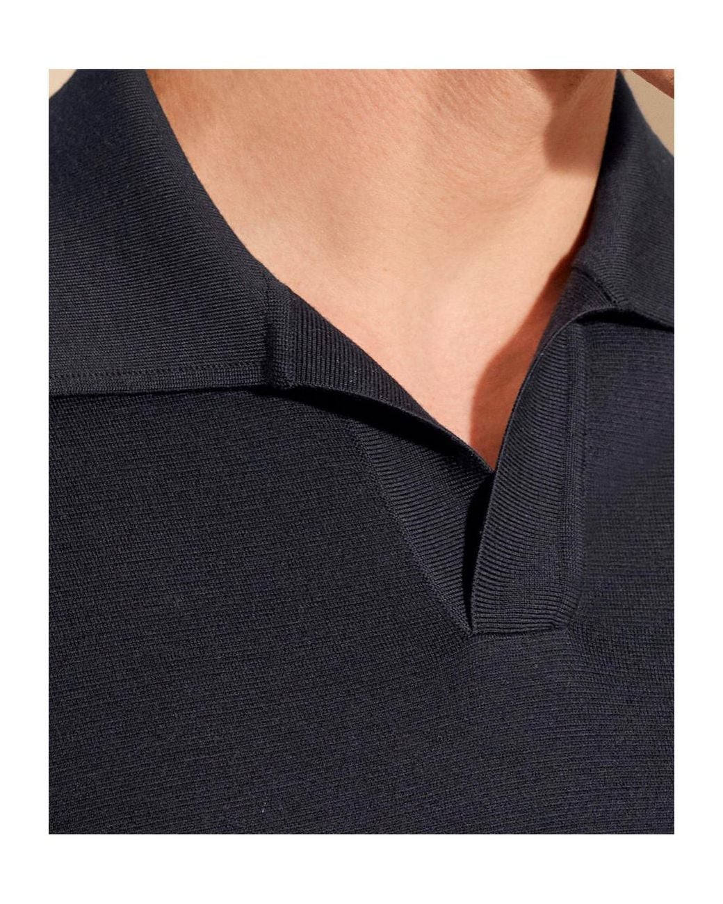 Loro Piana Blue Buttonless Polo Shirt for men