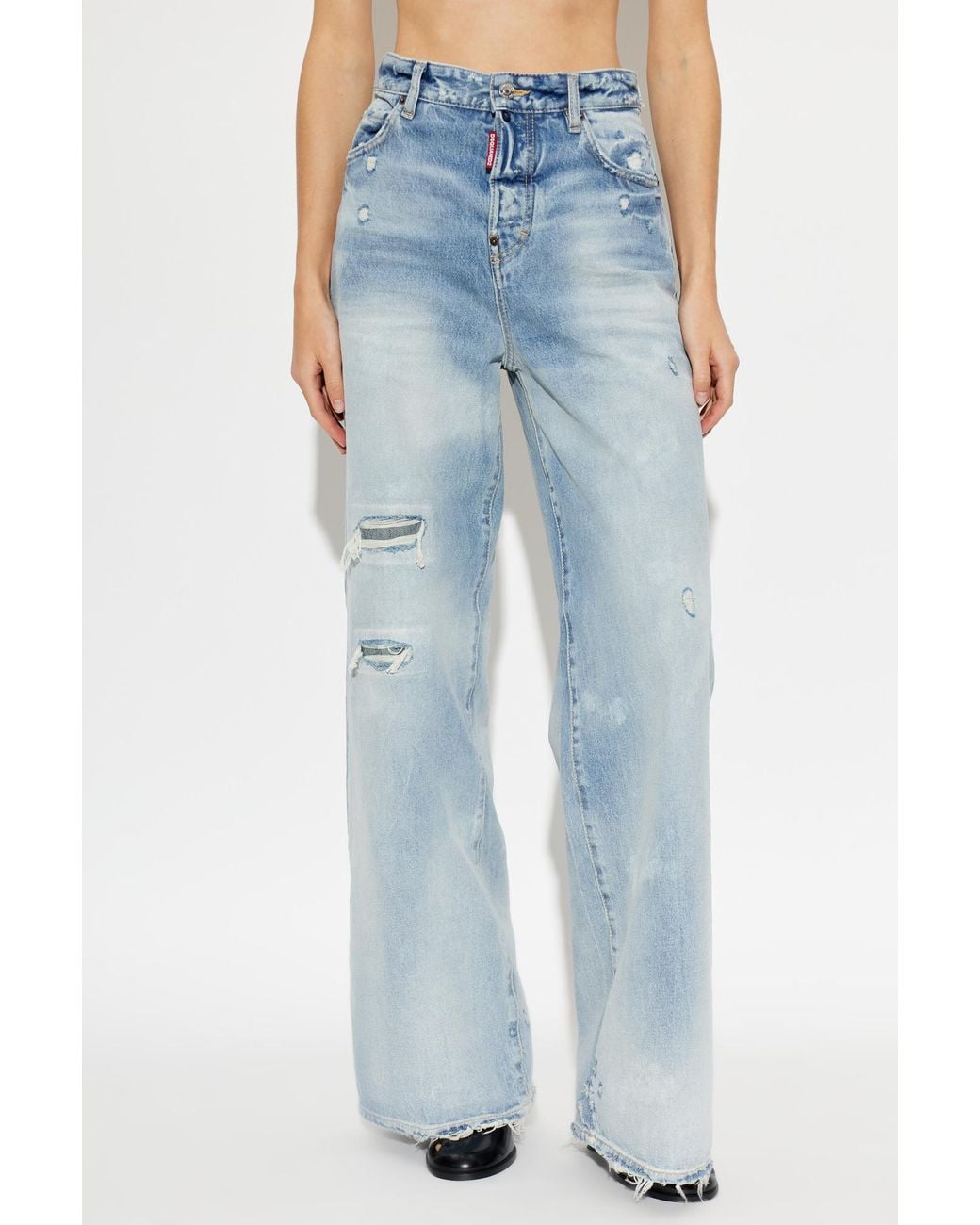 DSquared² Blue Distressed Baggy Jeans