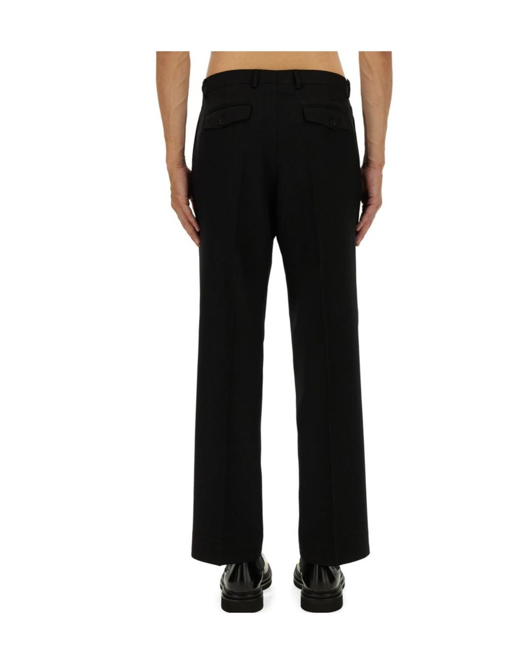sunflower Black Pleated Wide Leg Pants for men
