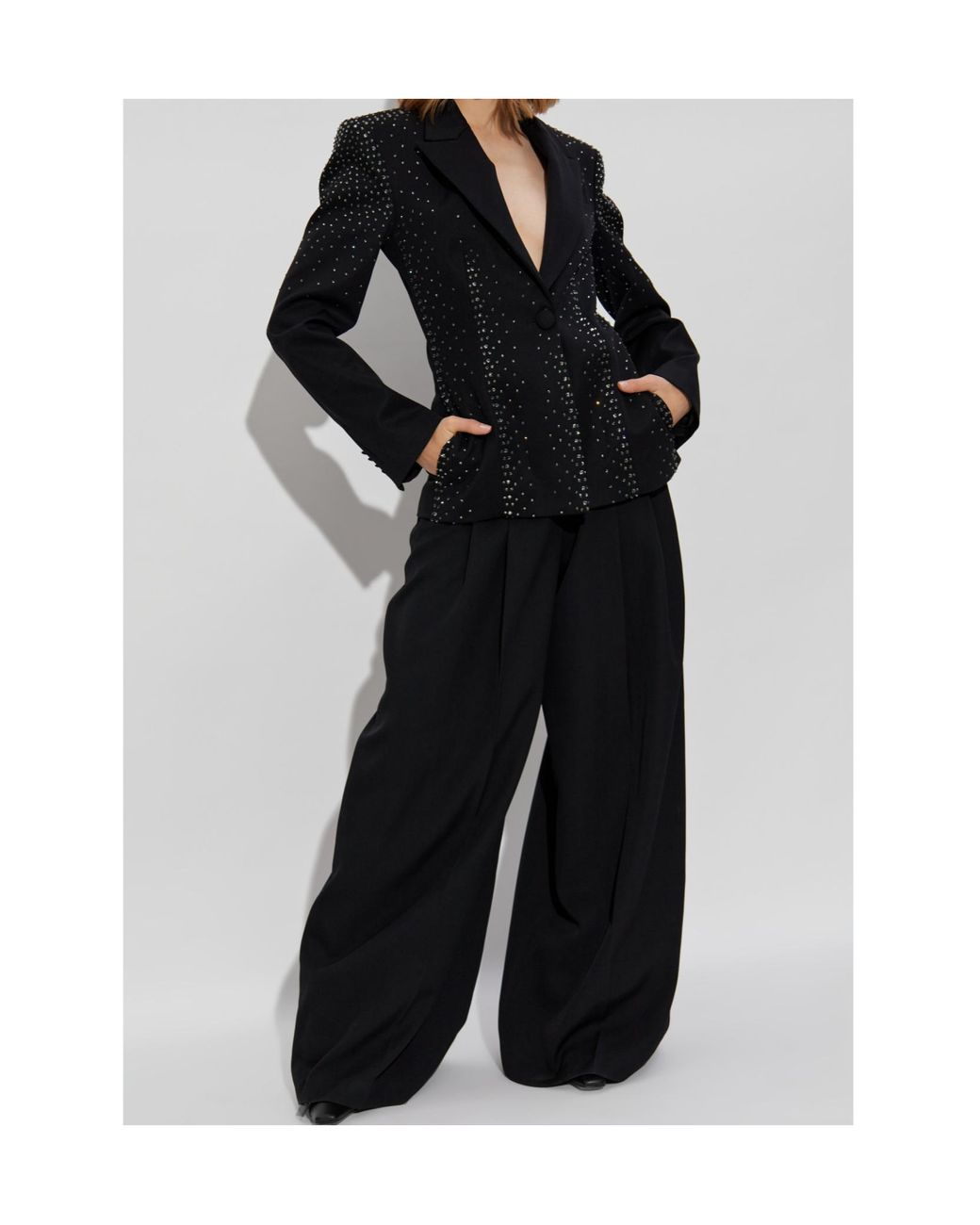 The Attico Black The Embellished Blazer