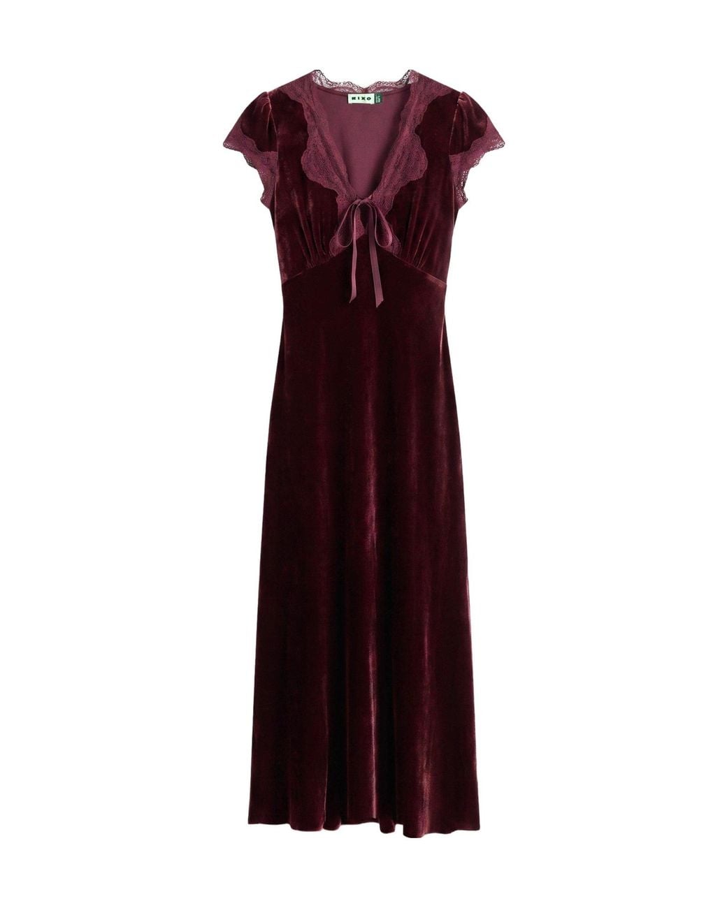 Rixo Purple Classic Tea-Length Dress