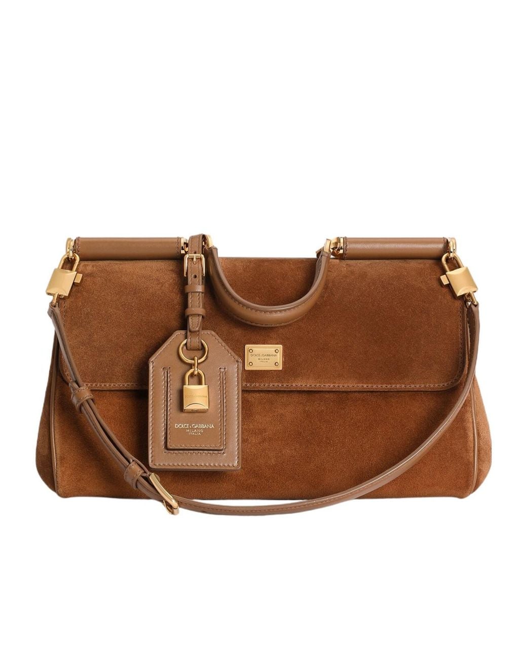 Dolce & Gabbana Brown Sicily Foldover Top Tote Bag