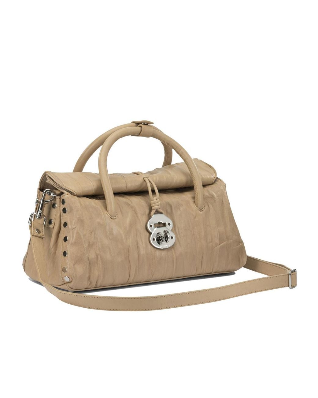 Zanellato Metallic Dotta Plisse Small Top Handle Bag