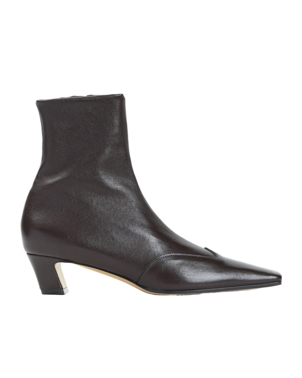 Khaite Brown Square-Toed Short Boots