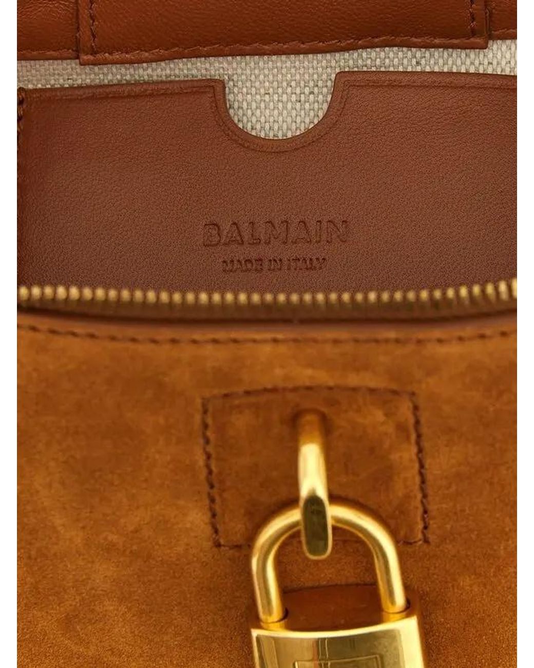 Balmain Brown Pulse Zipped Vanity Handbag