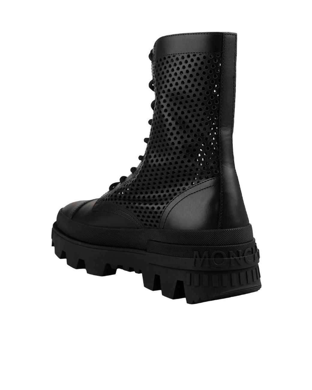 Moncler Black Carinne Perforated Ankle Boots
