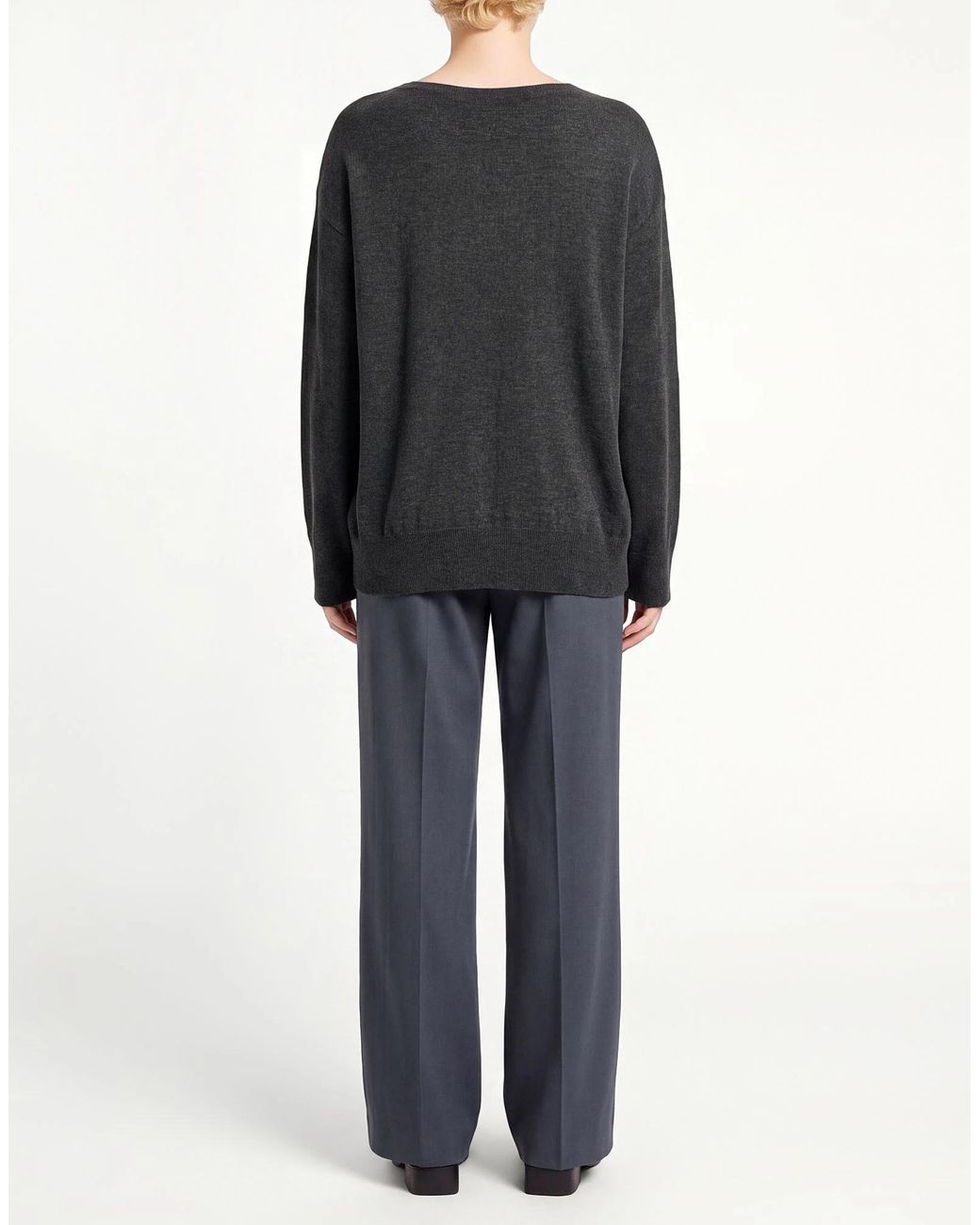 Max Mara Black Lightweight Knit Long-Sleeve Top