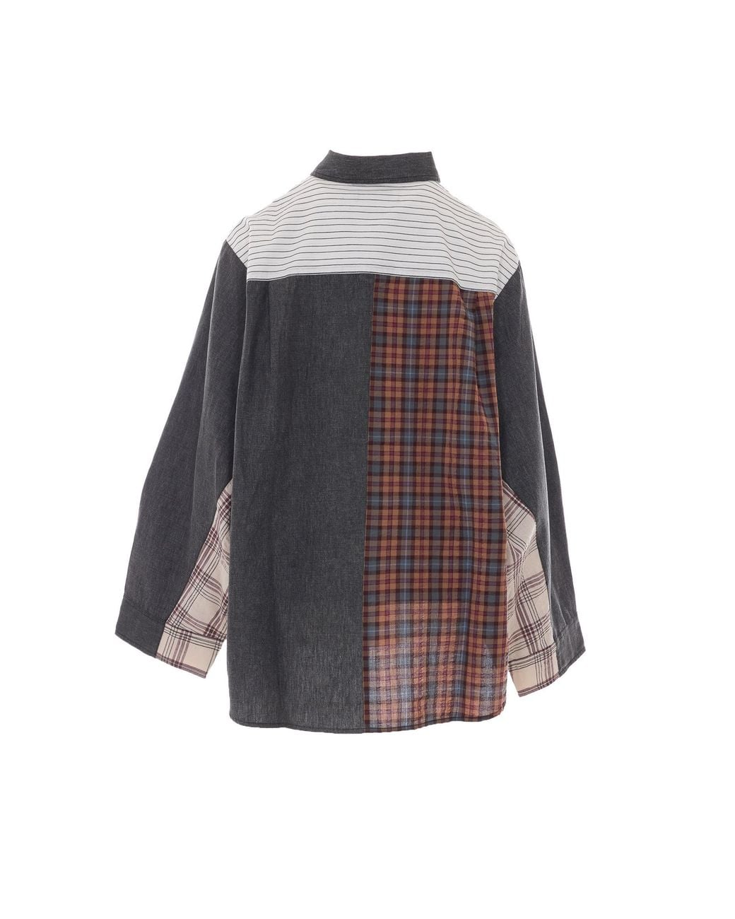 Essentiel Antwerp Gray Kingsley Patchwork Shirt