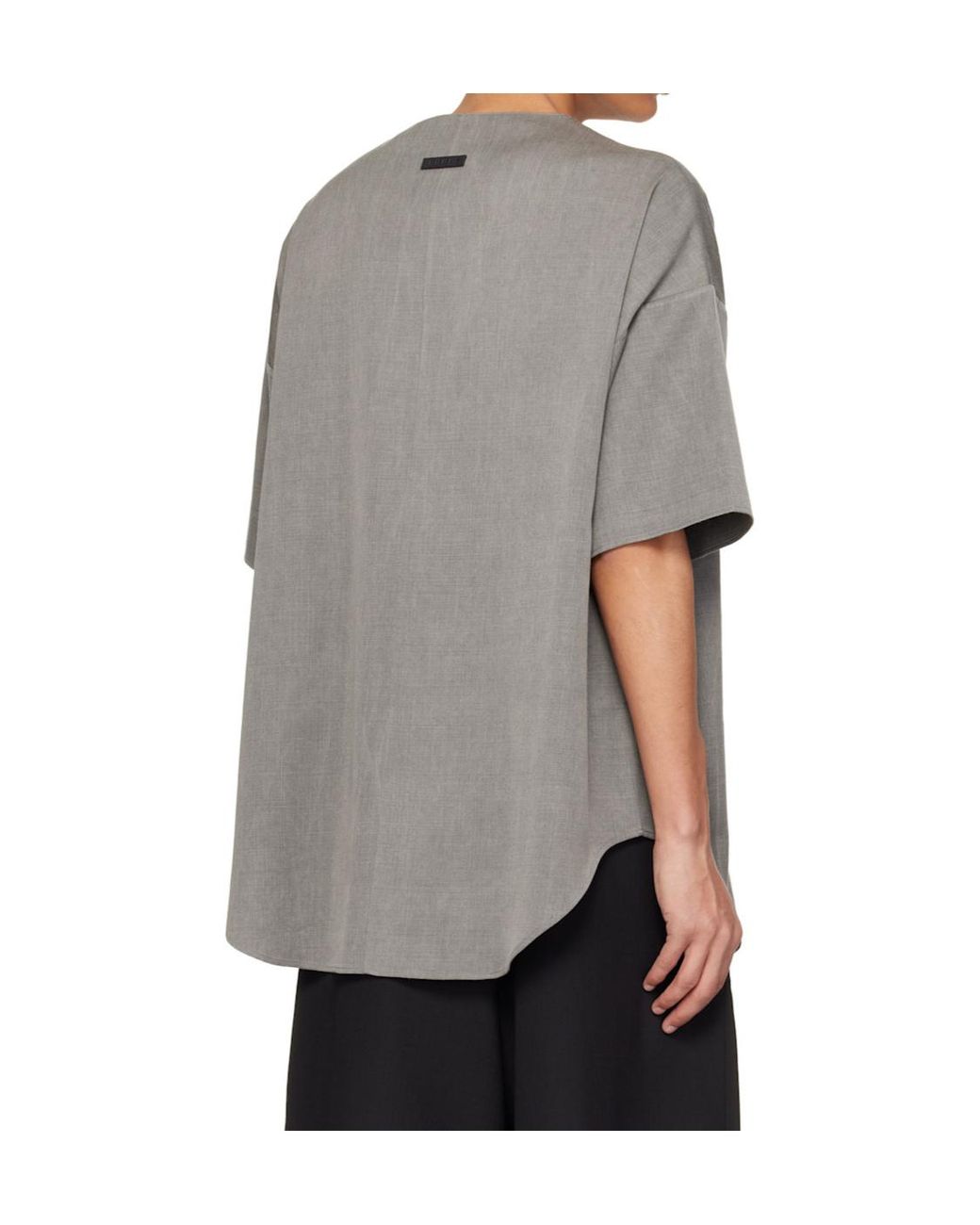 Fear Of God Gray Drop-Shoulder Short-Sleeved T-Shirt for men