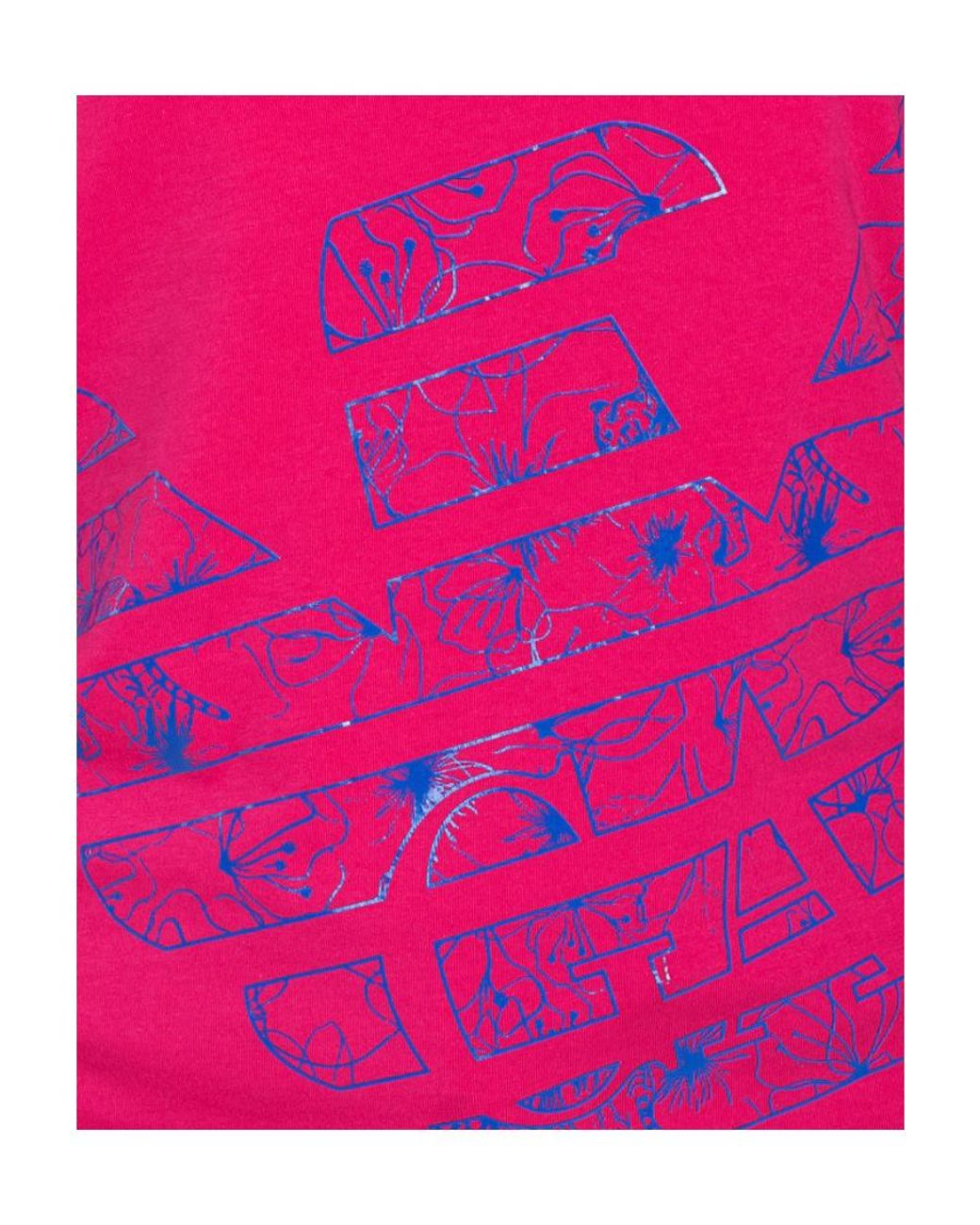 EA7 Pink T-Shirt With Round Neck And Short Sleeves