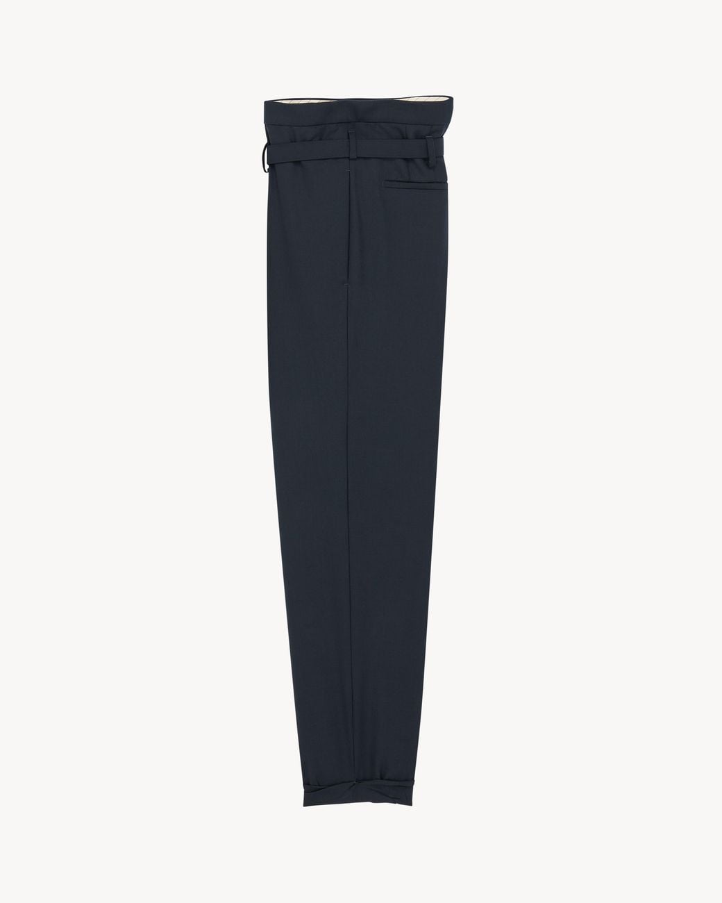 Saint Laurent Blue Virgin Wool Paperbag Slim Trousers for men