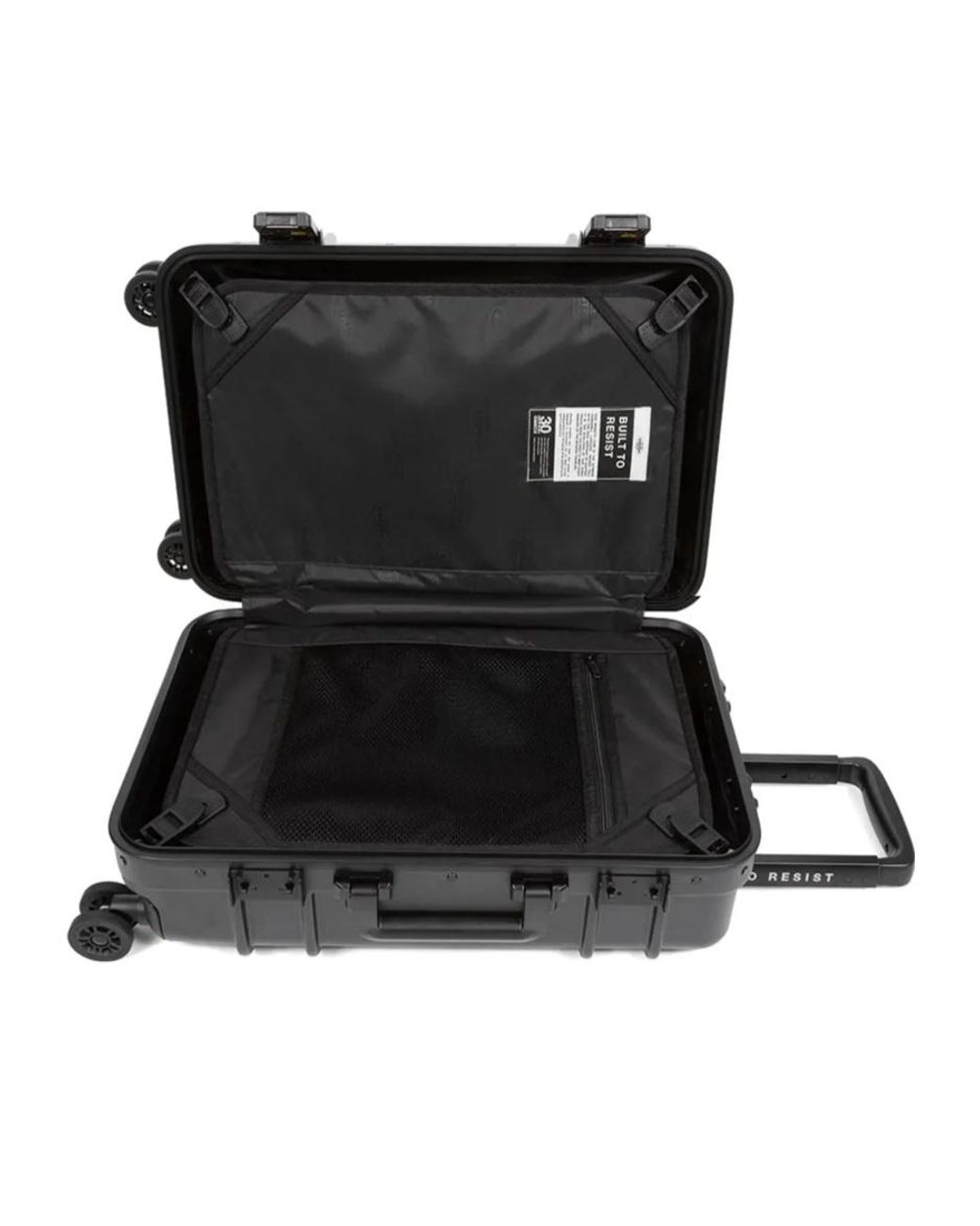 Eastpak Black Resistr Logo Printed Small Luggage Case for men