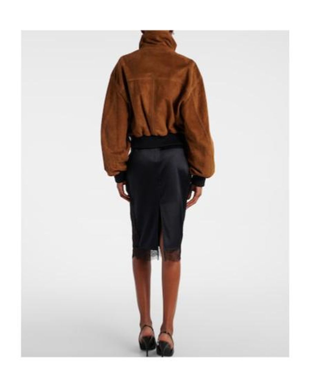 Nour Hammour Brown Briar Suede Bomber Jacket