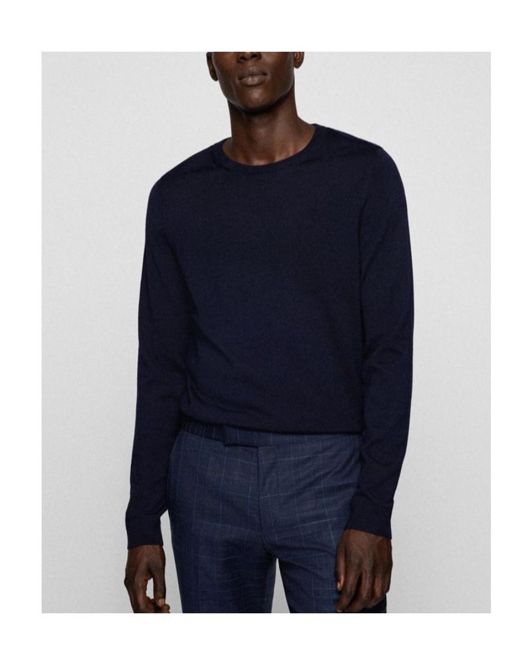Boss Blue Boss Crewneck Knitted Jumper for men