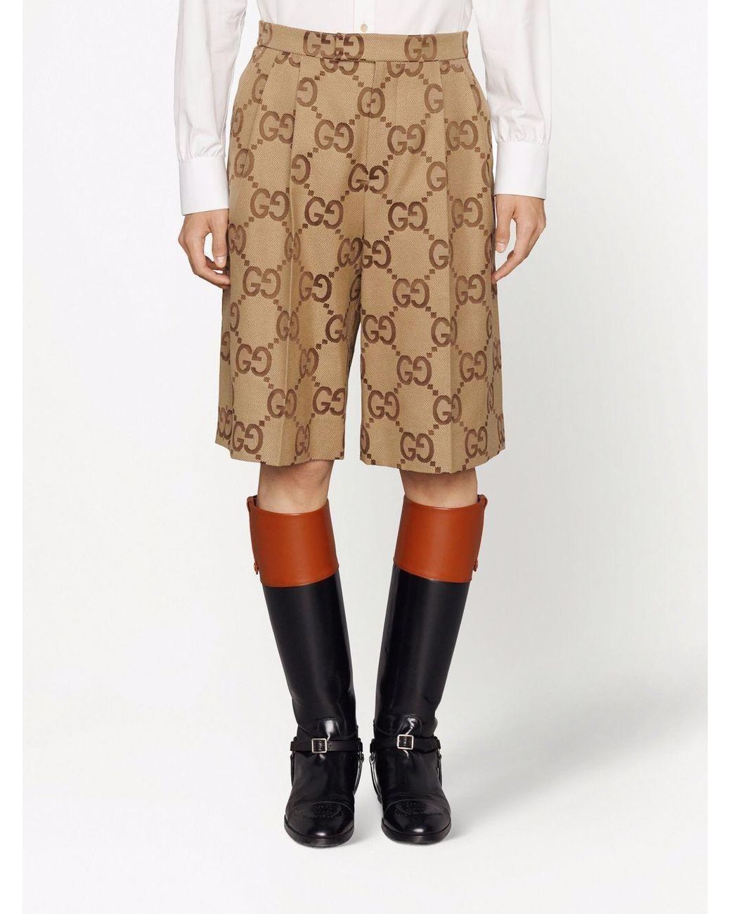 Gucci Natural Jumbo Gg Shorts for men