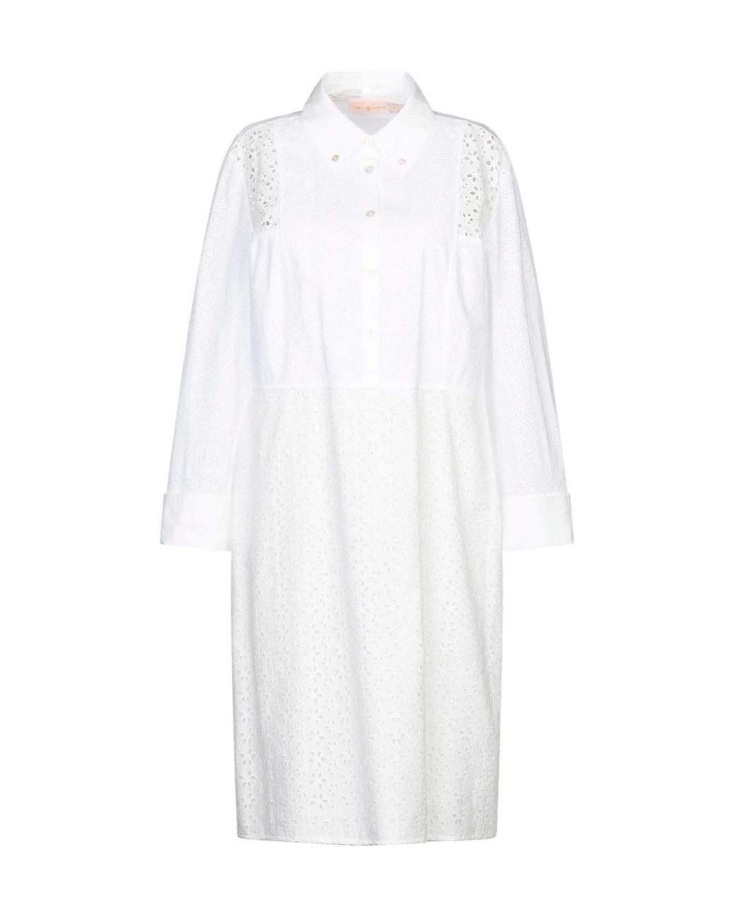 Tory Burch White Lace Long-Sleeve Dress