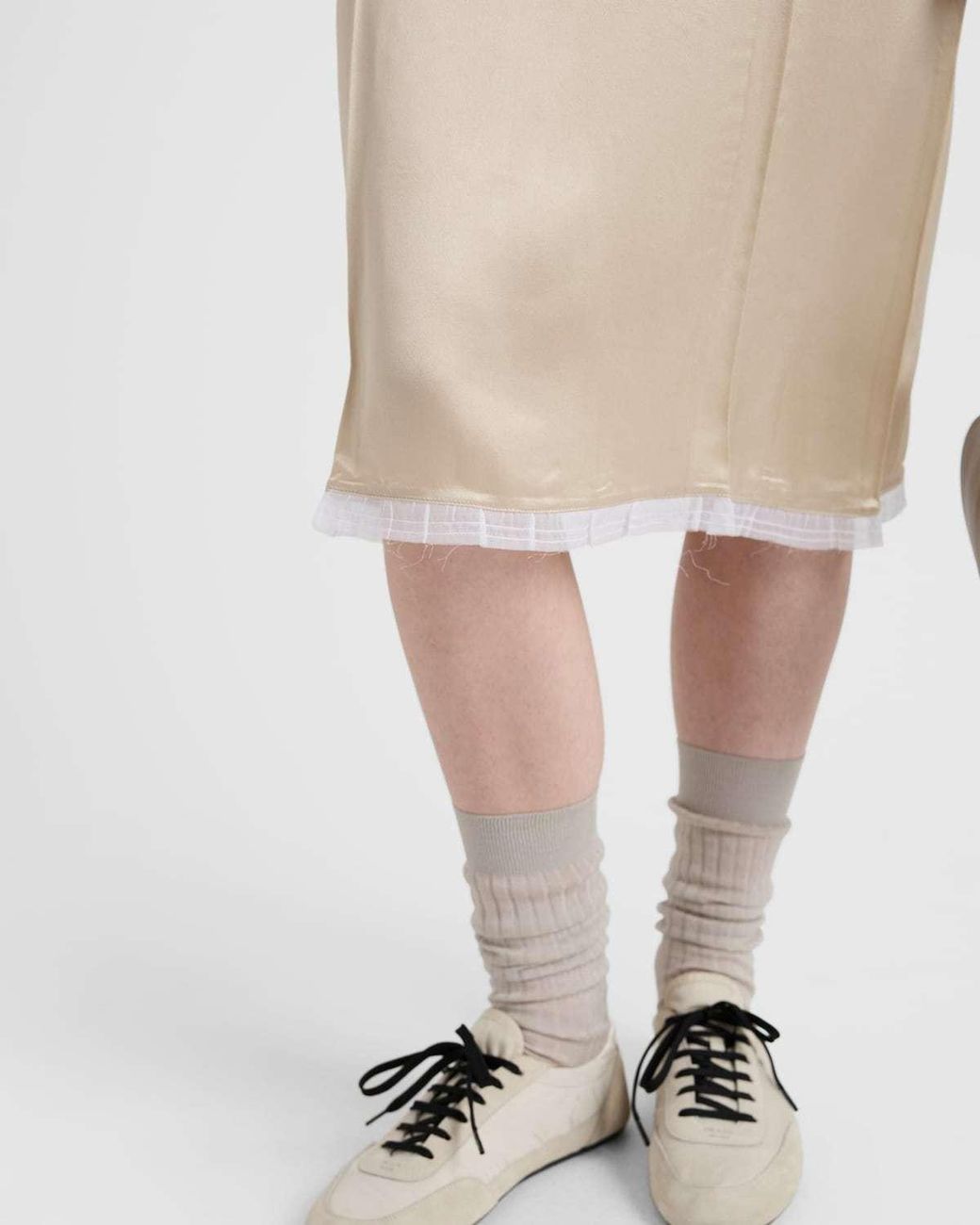 Prada Natural V-Neck Sleeveless Dress