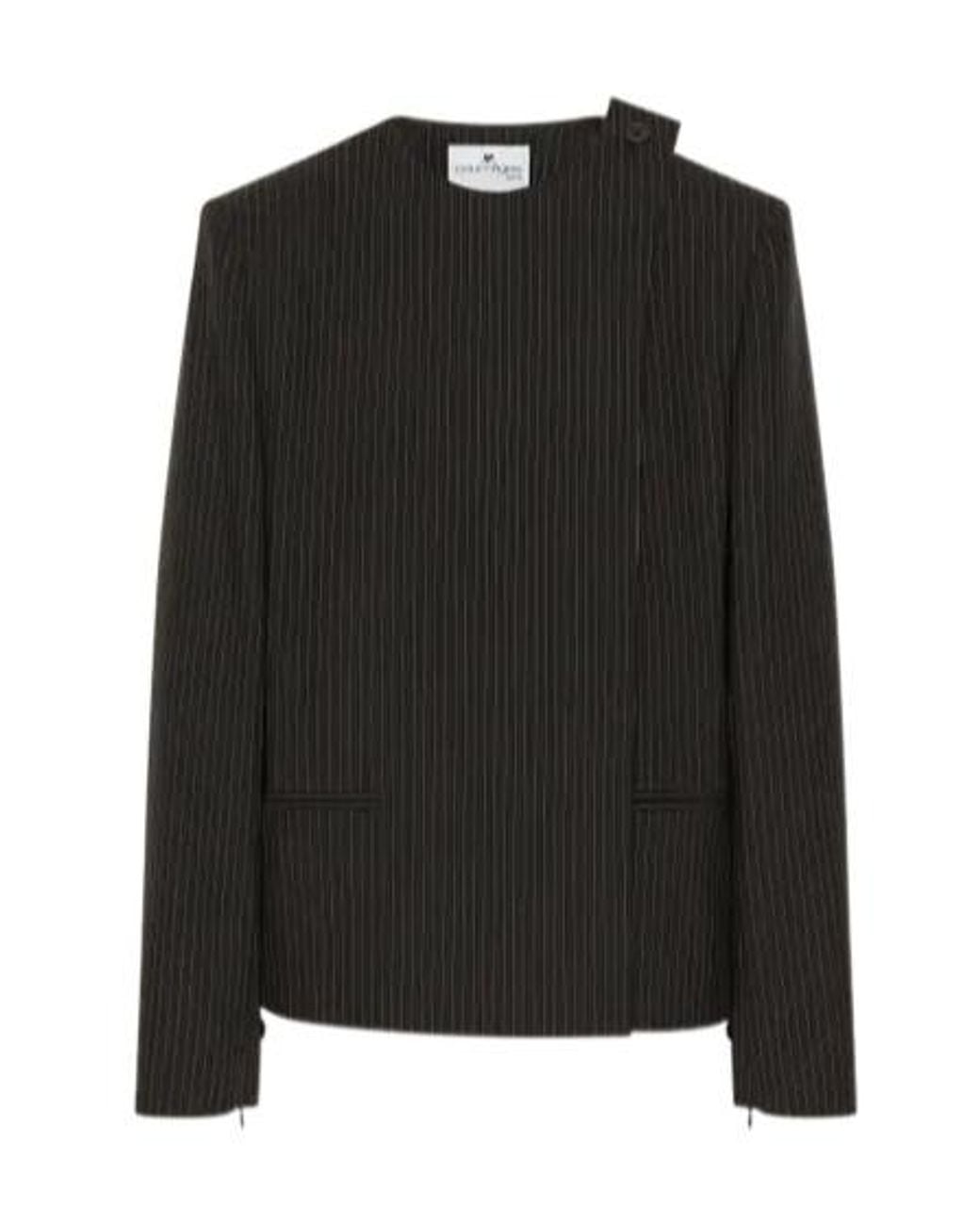 Courreges Black Courrèges Buckle Pinstripes Jacket