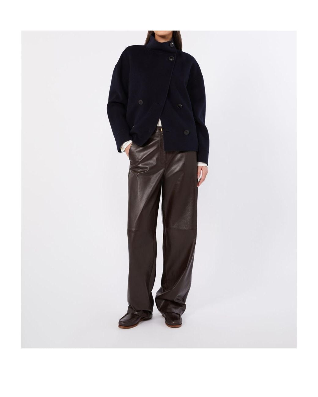 Max Mara Blue Studio Mstaceri Double-Breasted Coat