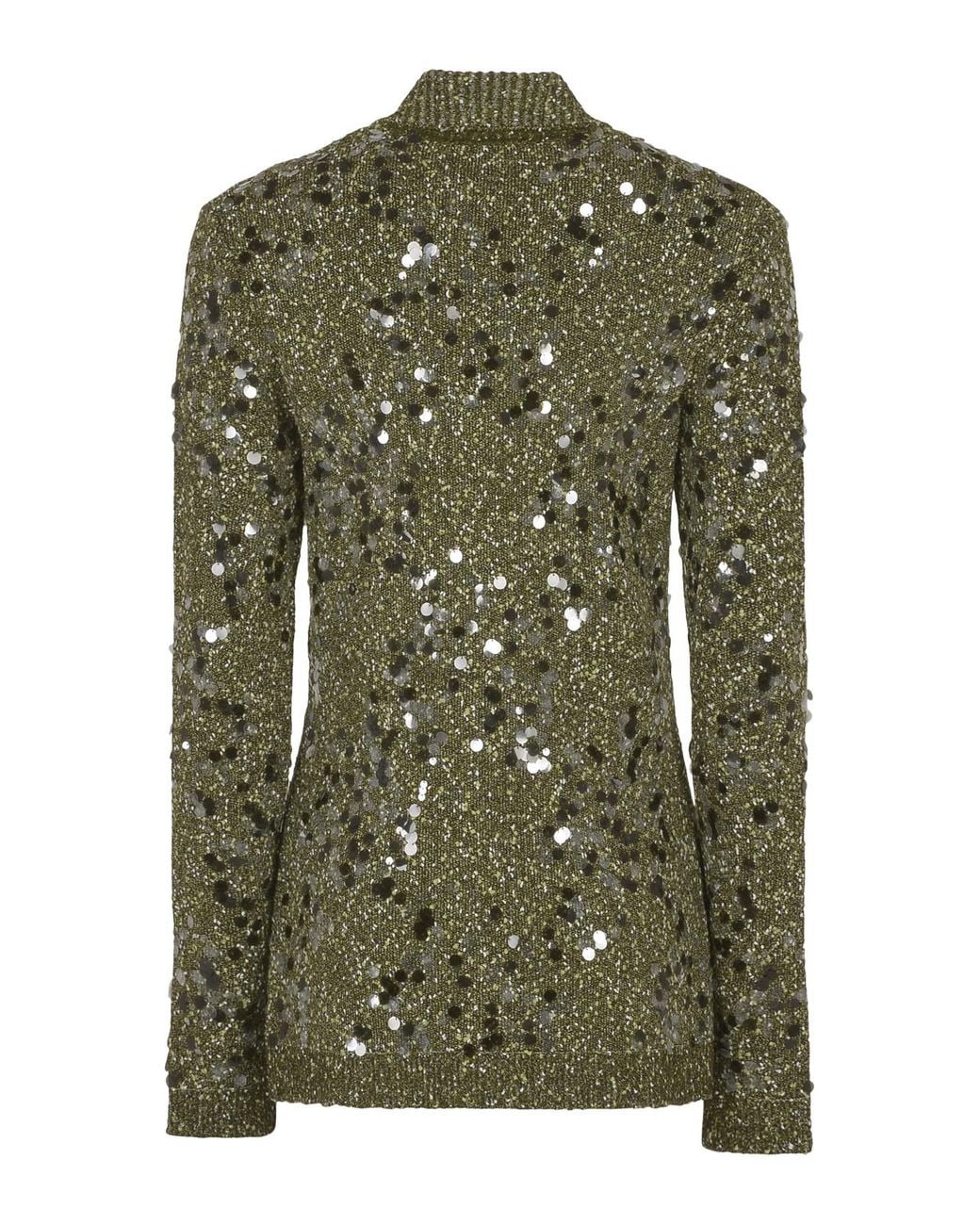 Gucci Green Polo Neck Tweed Cardigan