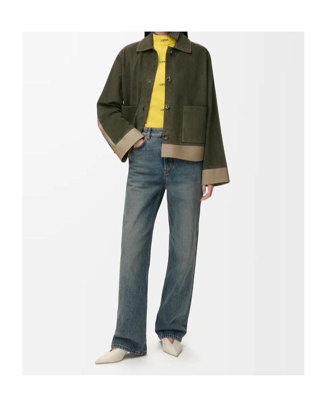 Loewe Green Long-Sleeved Casual Jacket