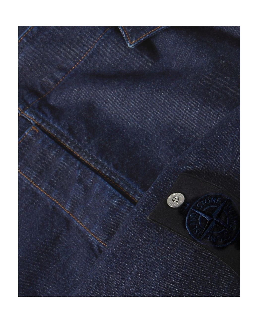 Stone Island Blue Practical Denim Jacket for men