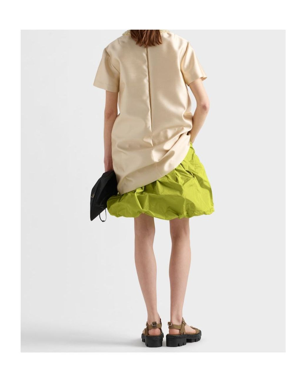 Prada Green Technical Taffeta Skirt