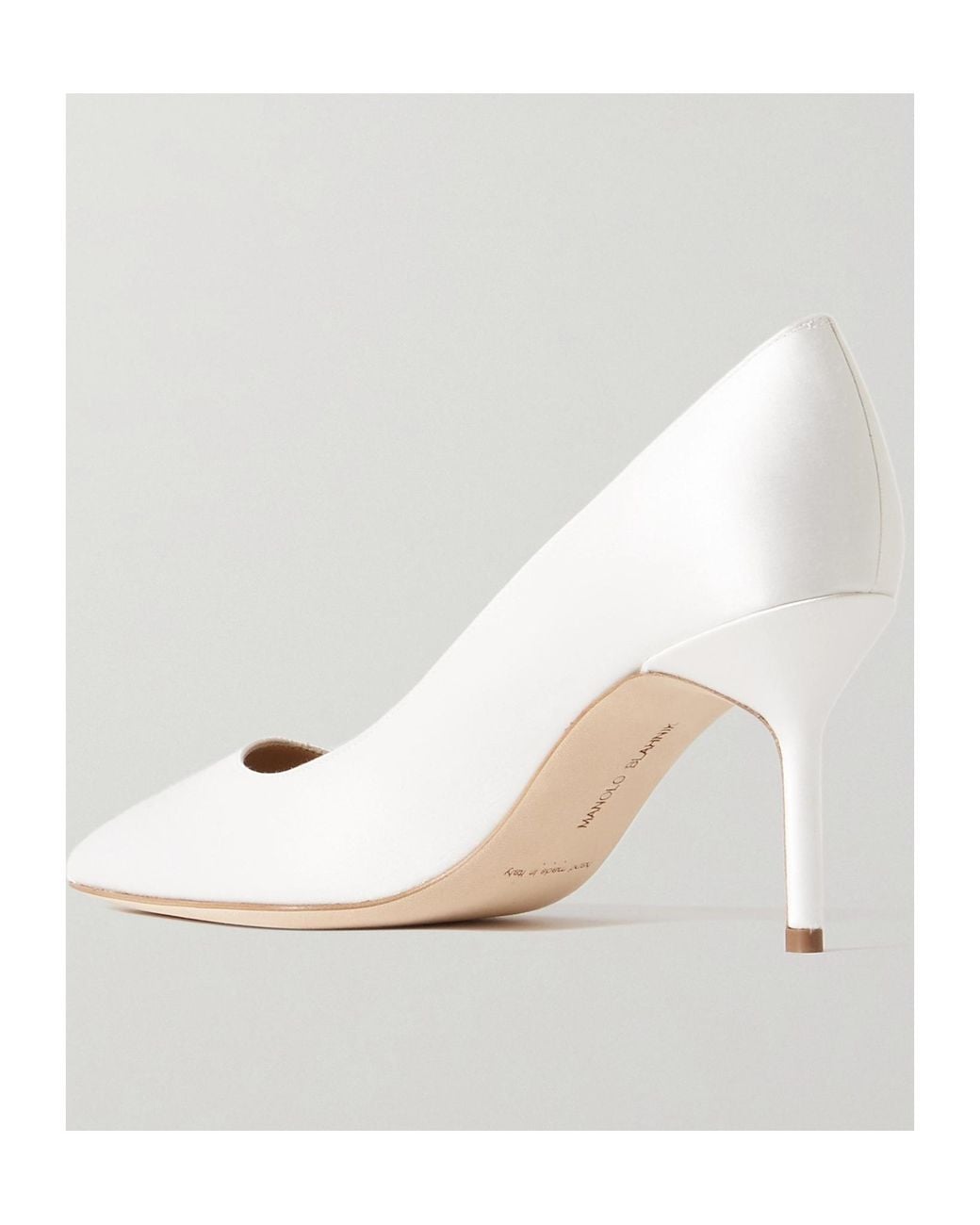 Manolo Blahnik White Pointed High Heel Pumps
