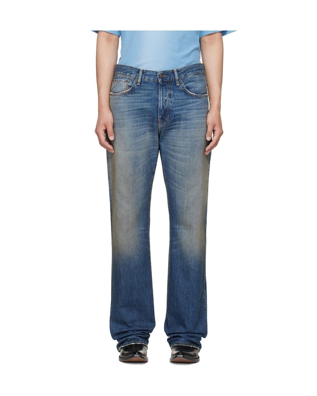 Acne Blue Logo Patch Denim Jeans for men