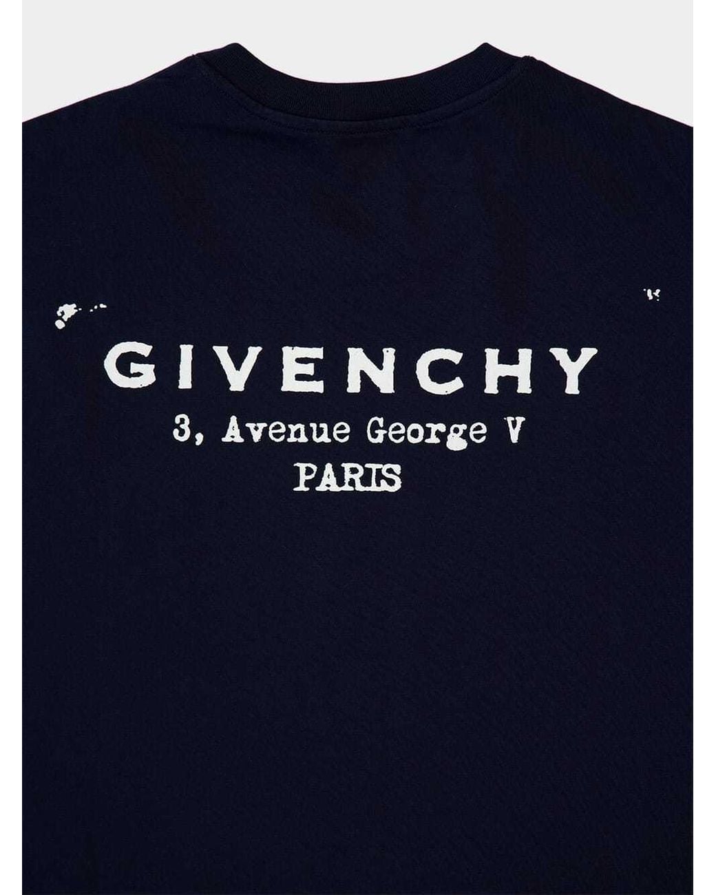 Givenchy Blue Logo Printed Crewneck T-Shirt for men