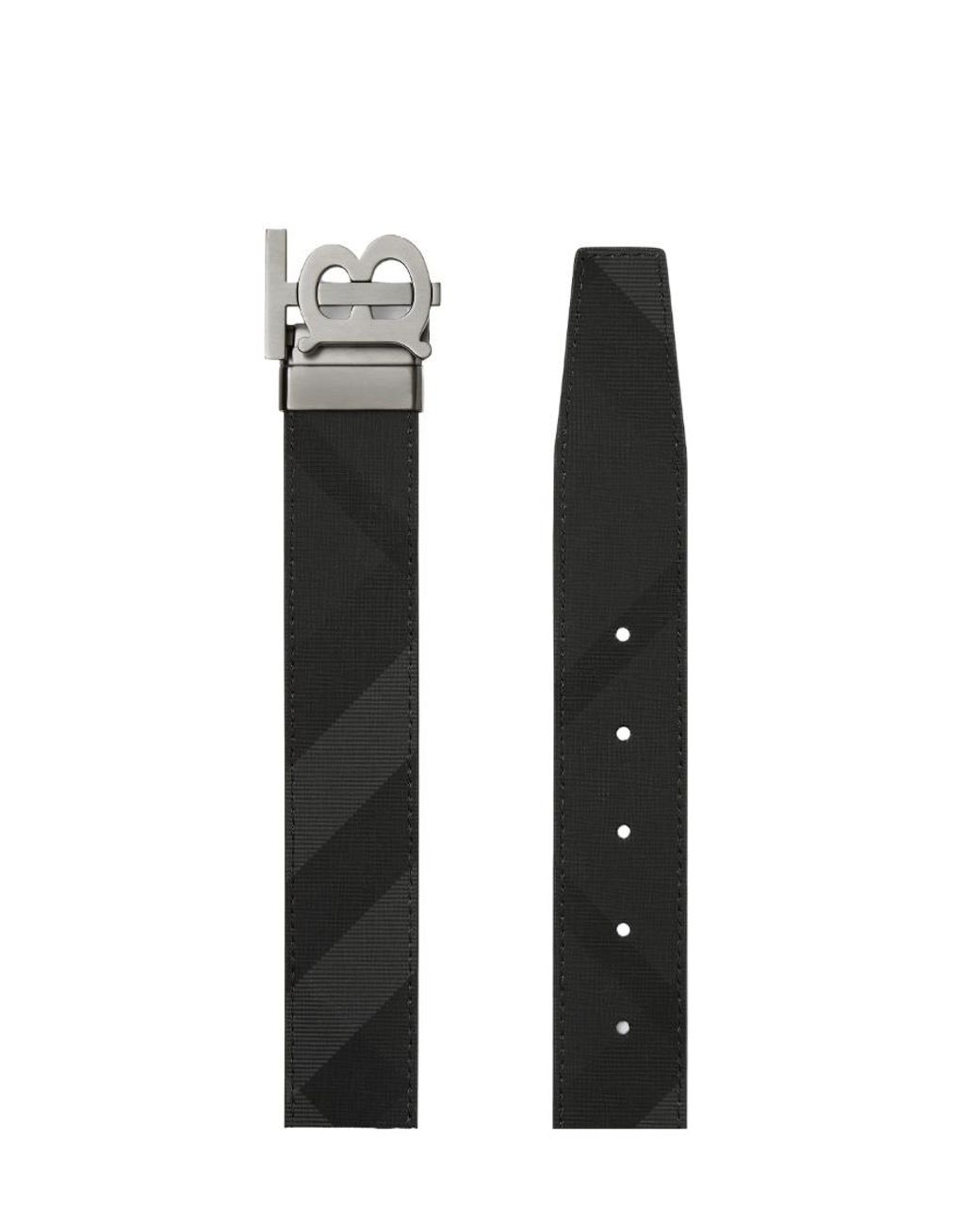 Burberry White Monogram Buckle Reversible Belt for men