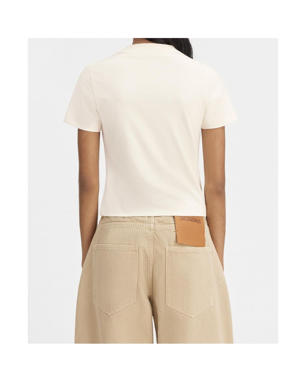 Jacquemus Natural The Gros Grain Crewneck T-Shirt