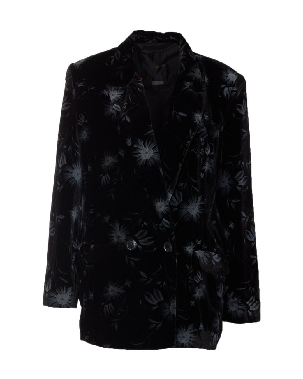 Pinko Black Floral-Print Double-Breasted Jacket