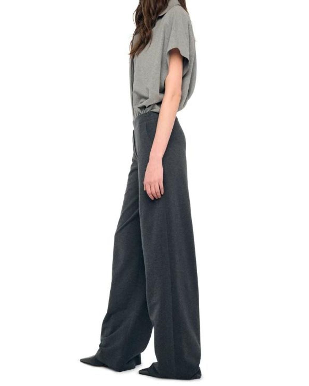 Norma Kamali Blue Wide-Leg Trousers