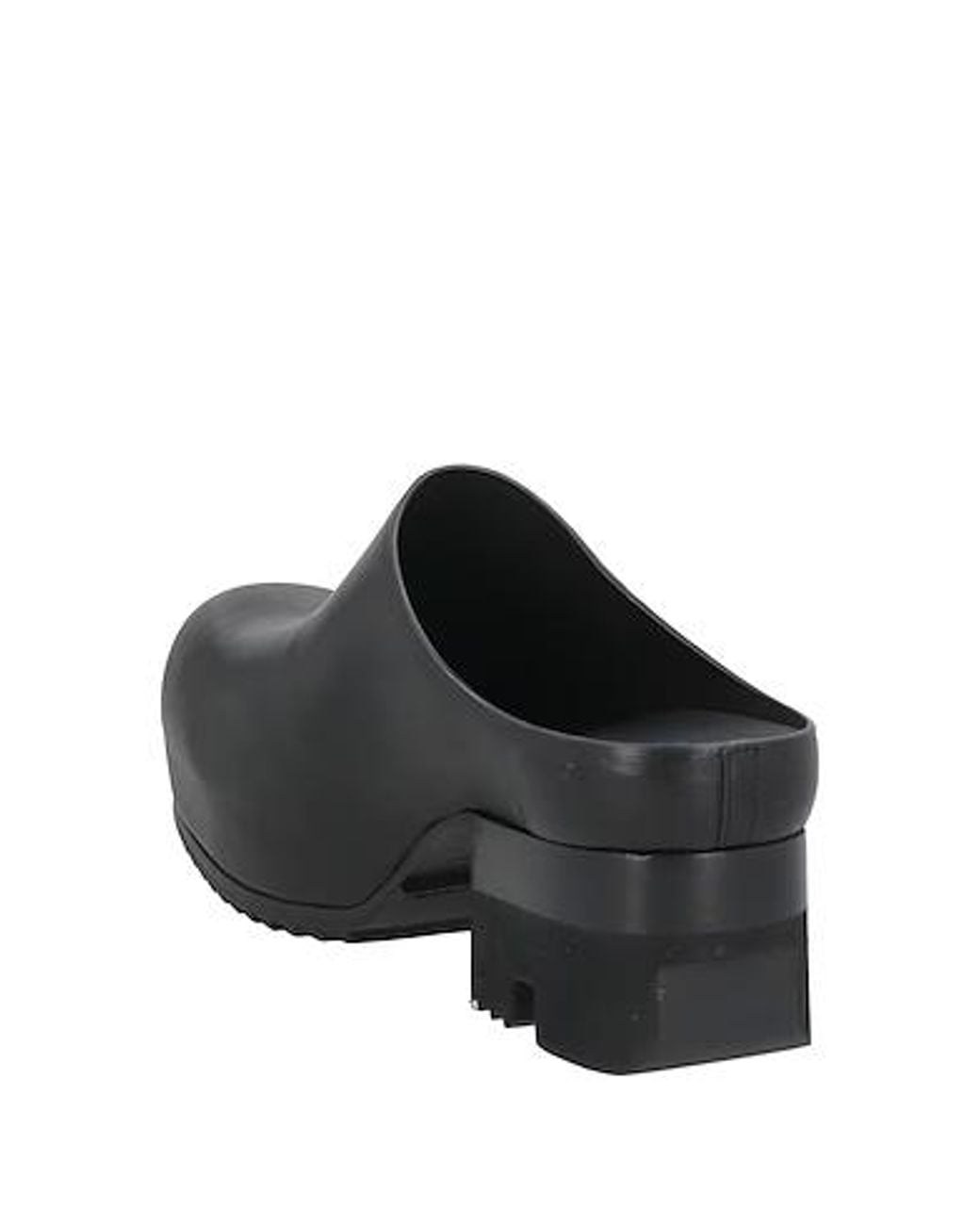 Rick Owens Black Leather Platform Slippers