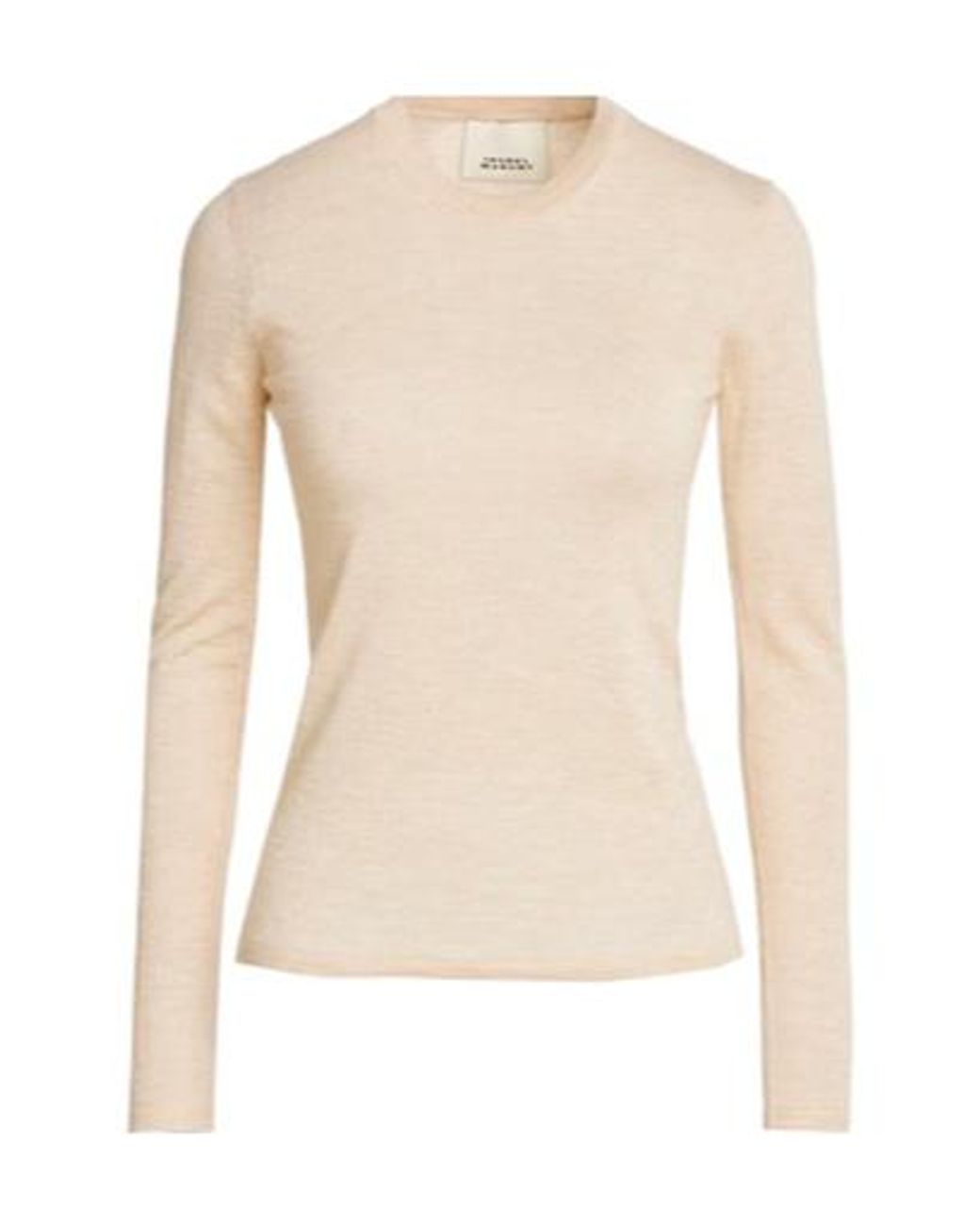 Isabel Marant Natural Solid Color Long-Sleeve Knit Top