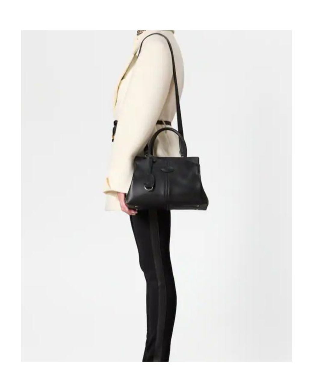 Tod's Black Sac Shopping En Cuir Petit
