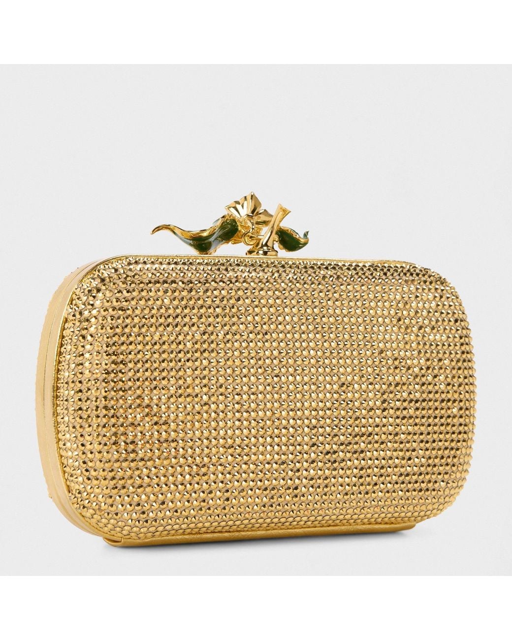Bottega Veneta Metallic Hotfix Knot Clutch Bag