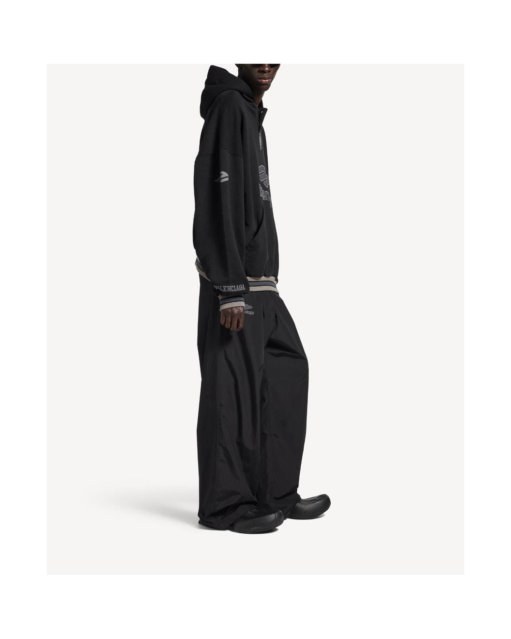 Balenciaga Black 3B Football Polo Hoodie for men